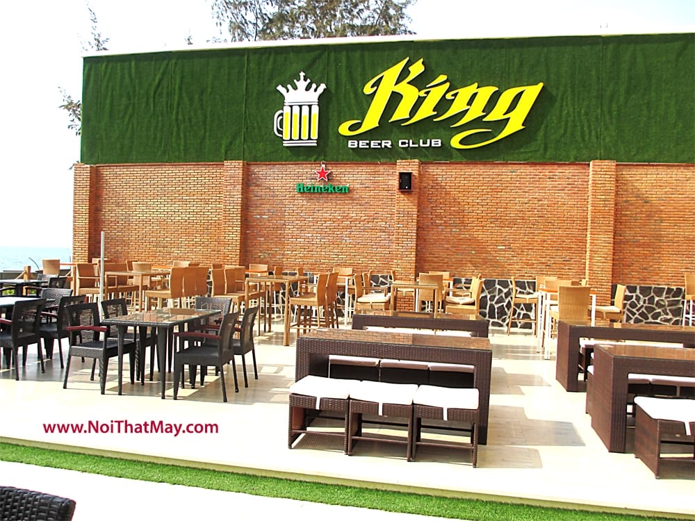 ban ghe cafe may nhua king beer club