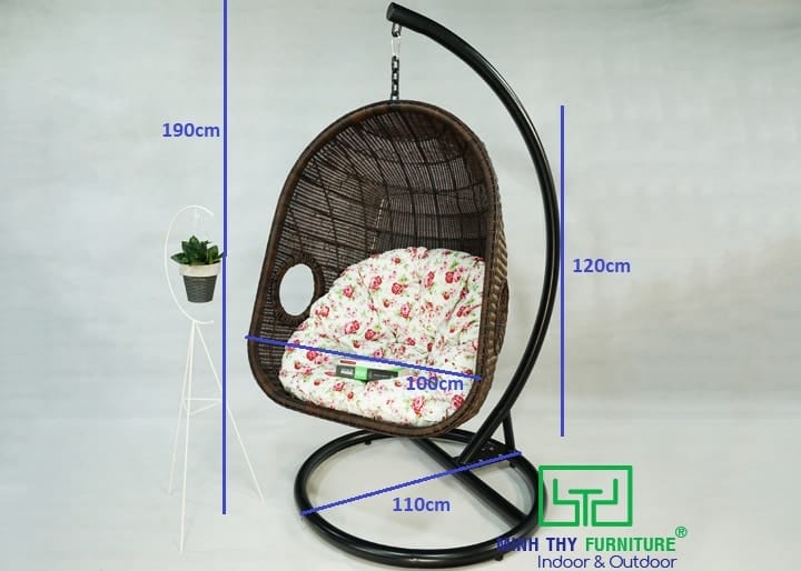 xích đu nhựa giả mây minh thy furniture khung phi 55 dày 2mm