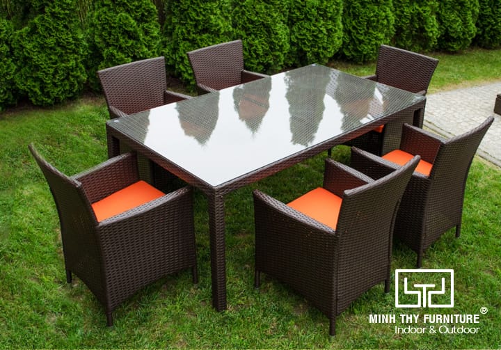 ghế nhựa giả mây cafe khung sắt sơn tĩnh điện chắc chắn