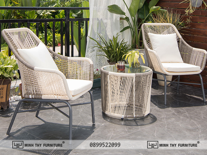 ghế nhựa giả mây cafe sân vườn cao cấp