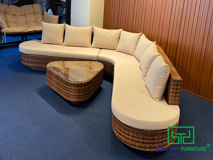 Bàn ghế mây nhựa giá xưởng cho quán cafe ngoài trời