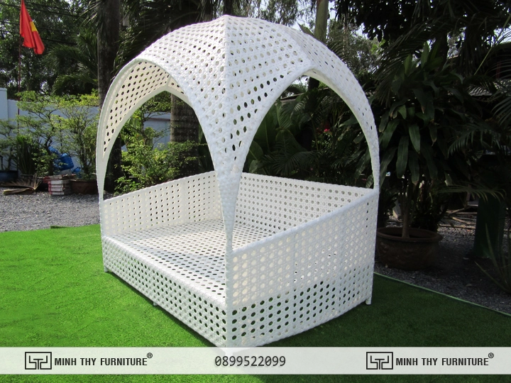 Ghế hồ bơi mây nhựa cao cấp ngoài trời chống nắng mưa