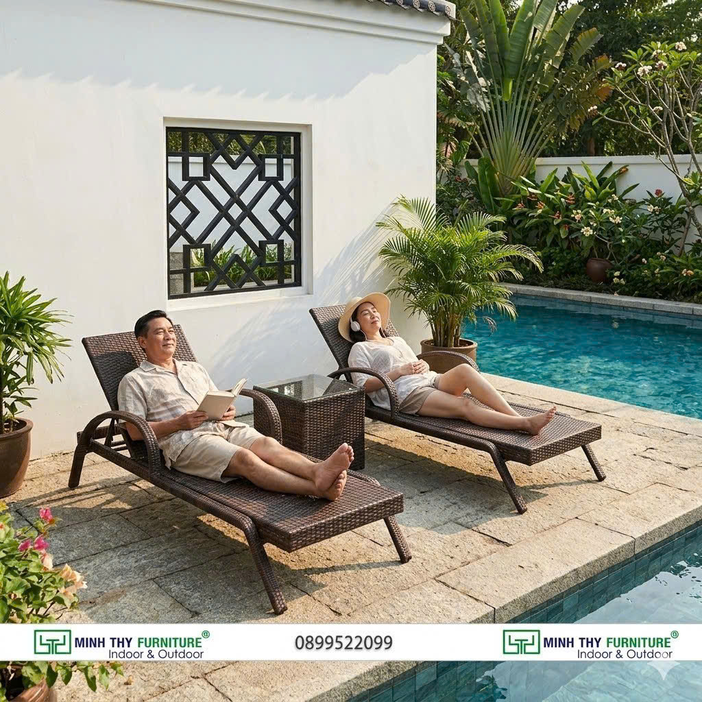 bàn ghế nhựa giả mây ngoài trời cao cấp